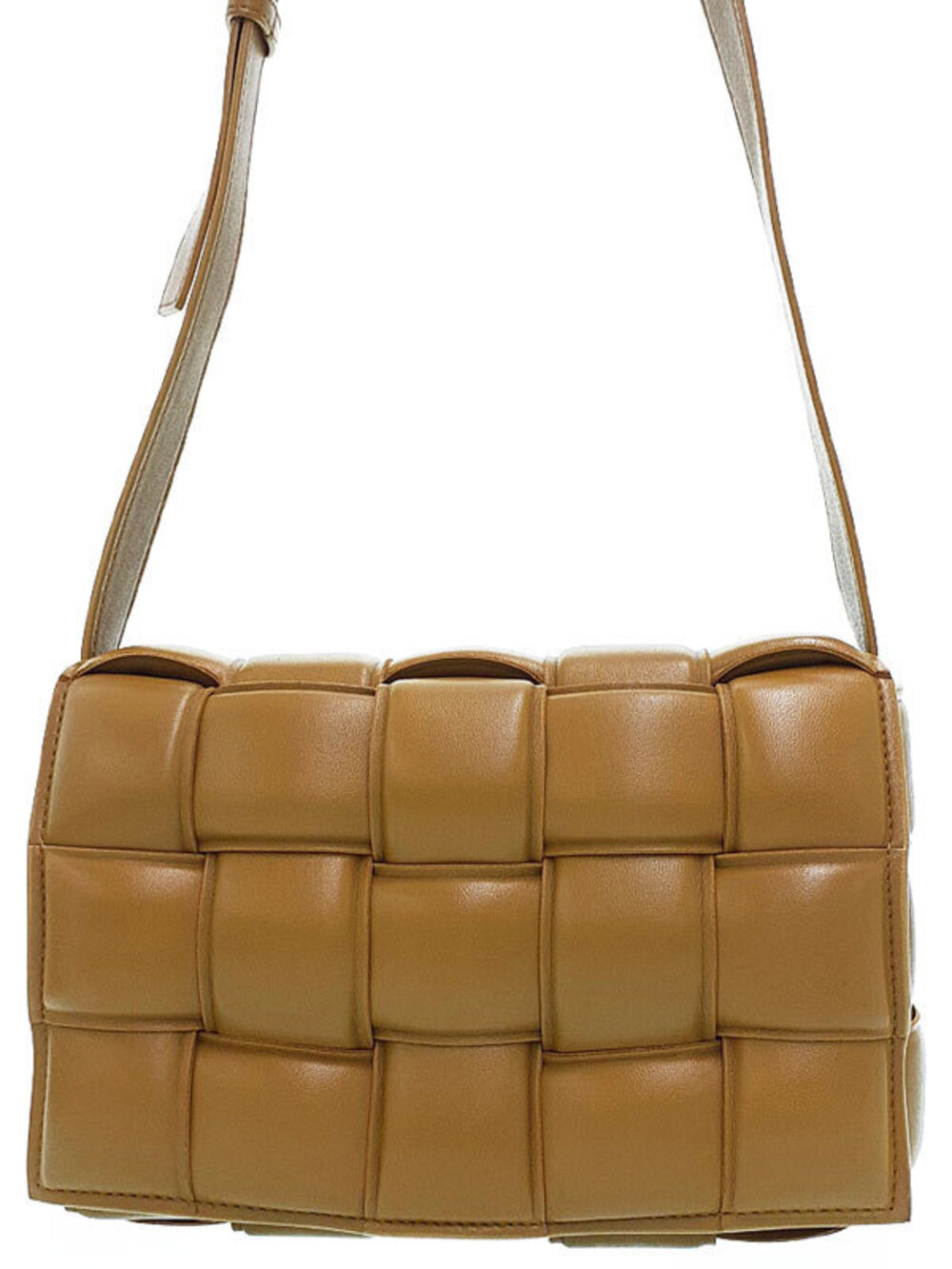 BOTTEGA VENETA Padded Cassette Shoulder Bag Lambskin Brown